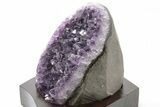 Tall Amethyst Cluster With Wood Base - Uruguay #199786-2